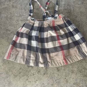 Burberry Beige and Red Checkered Skirt